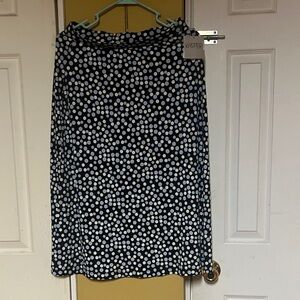 Kasper Black and White Dotted Pencil Skirt